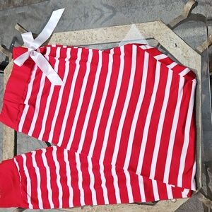 Jordann Red and White Striped Lounge Pants Size X/2X
